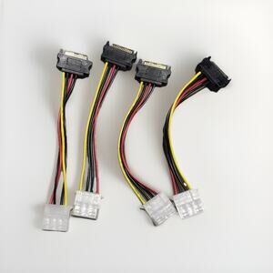 Lot of 4 SATA to 4-Pin Molex Power Adapter Cables – PC HDD/SSD Fan Converters
